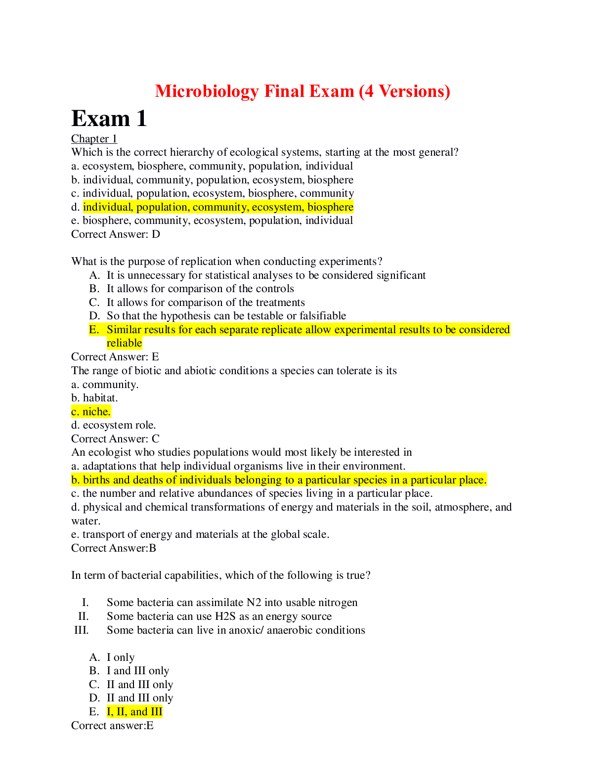 BIOD 171 MICROBIOLOGY FINAL EXAM PORTAGE LEARNING Browsegrades